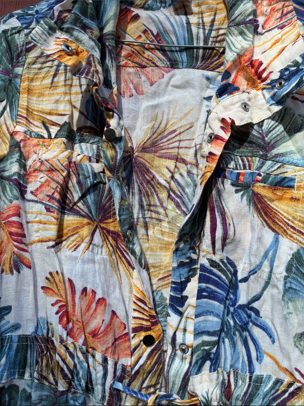 Chico's Multicolor Tropical-Print Utility Jacket - Picture 4 of 5